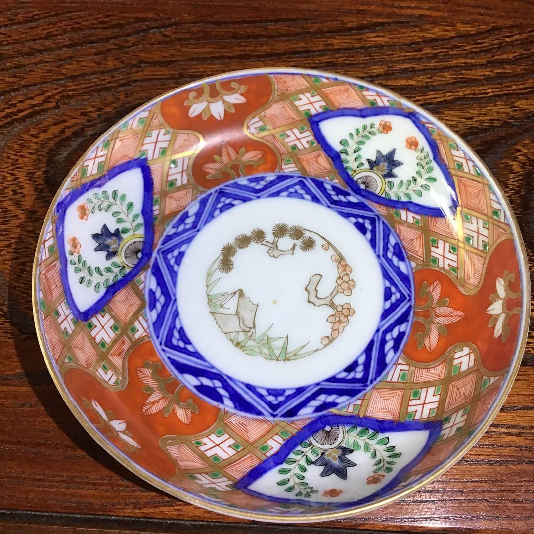 古伊万里　色絵手塩皿　5客　完品　江戸期