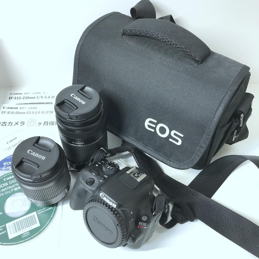 【美品】 Canon EOS kiss X7 ダブルズームキット 一眼レフカメラ