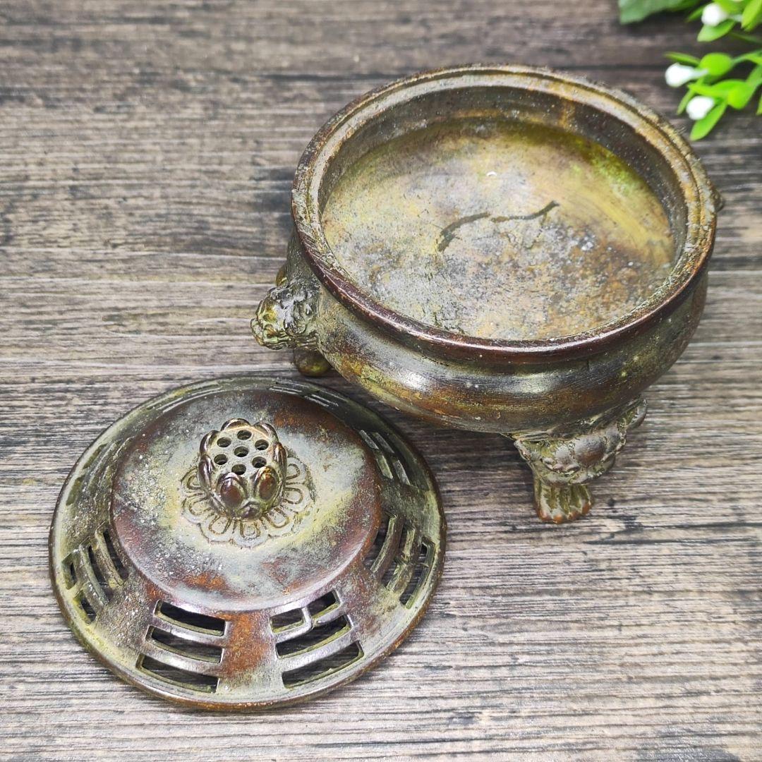 三足獅子香薫炉 銅炉 香炉 香道具 装飾品 工芸品 美術品