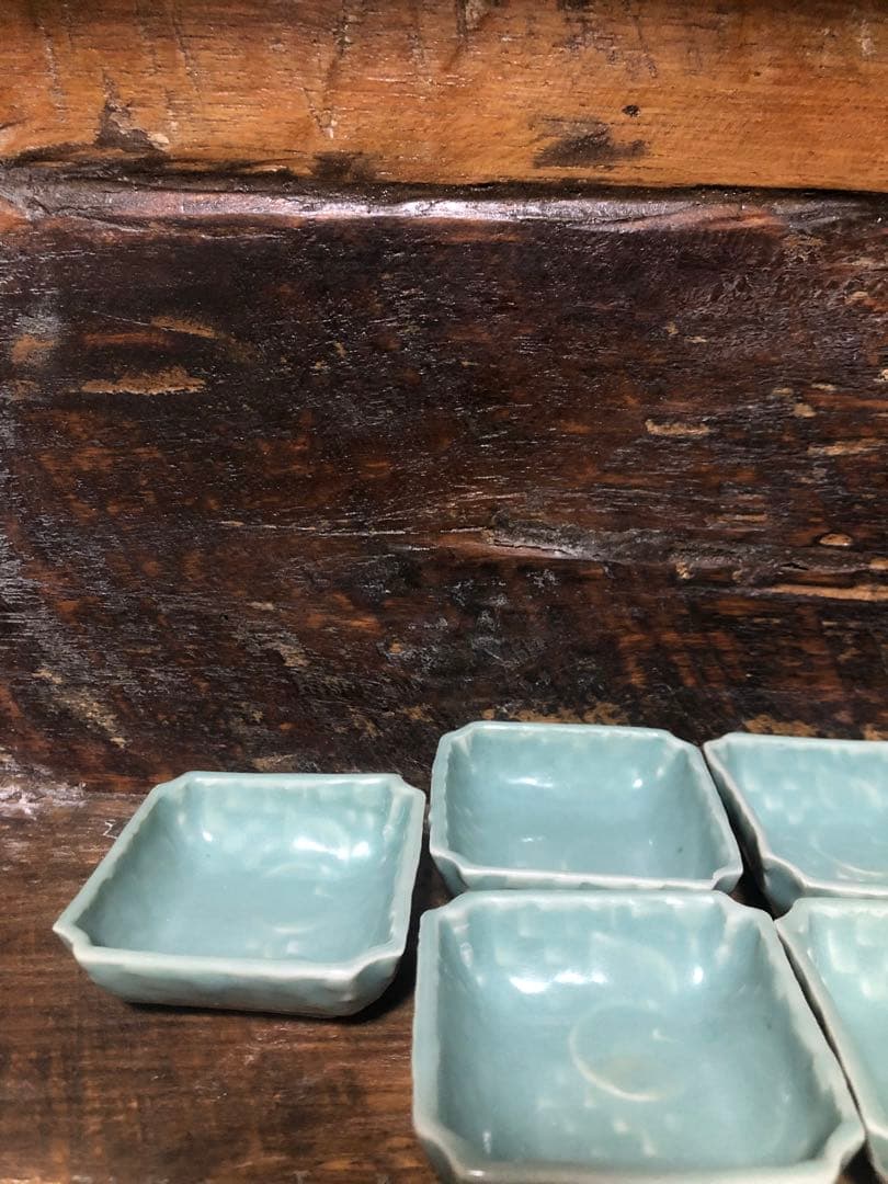 レトロ　磁器　豆皿　青磁