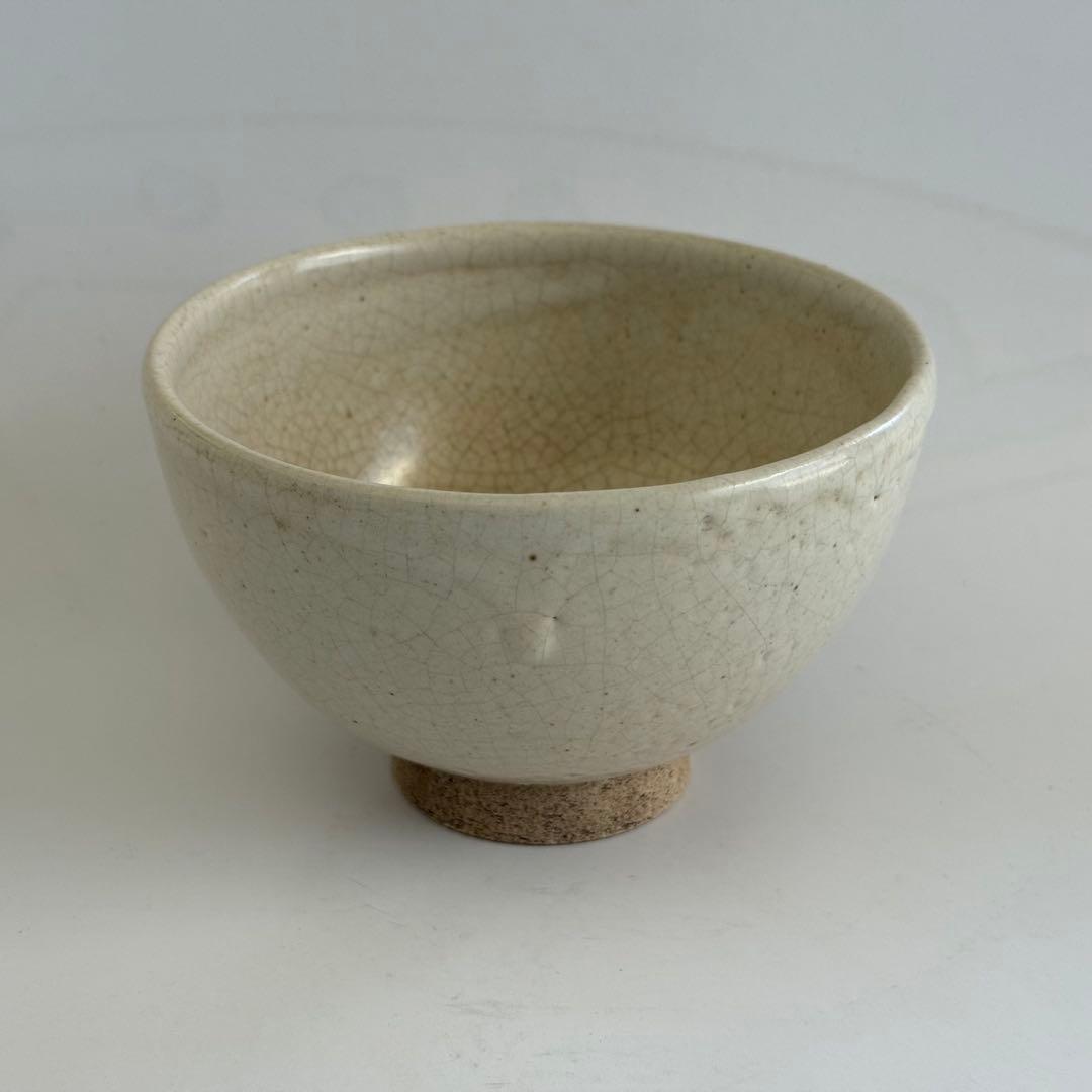 赤膚焼　松田正柏　白釉　抹茶茶碗