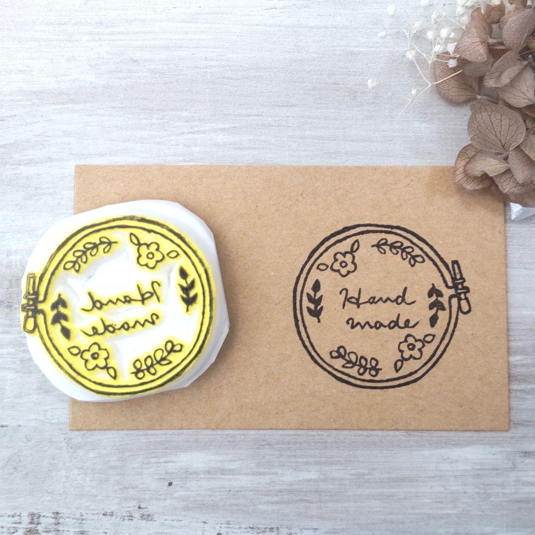 消しゴムはんこNo.79  Hand made 刺繍枠