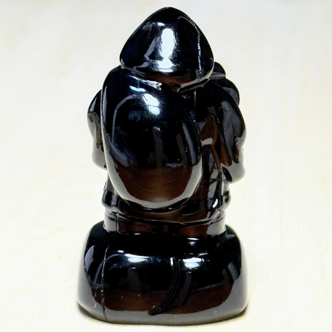 大黒様　ポーチ付　天然黒水晶（モリオン）：チベット産　加工：日本