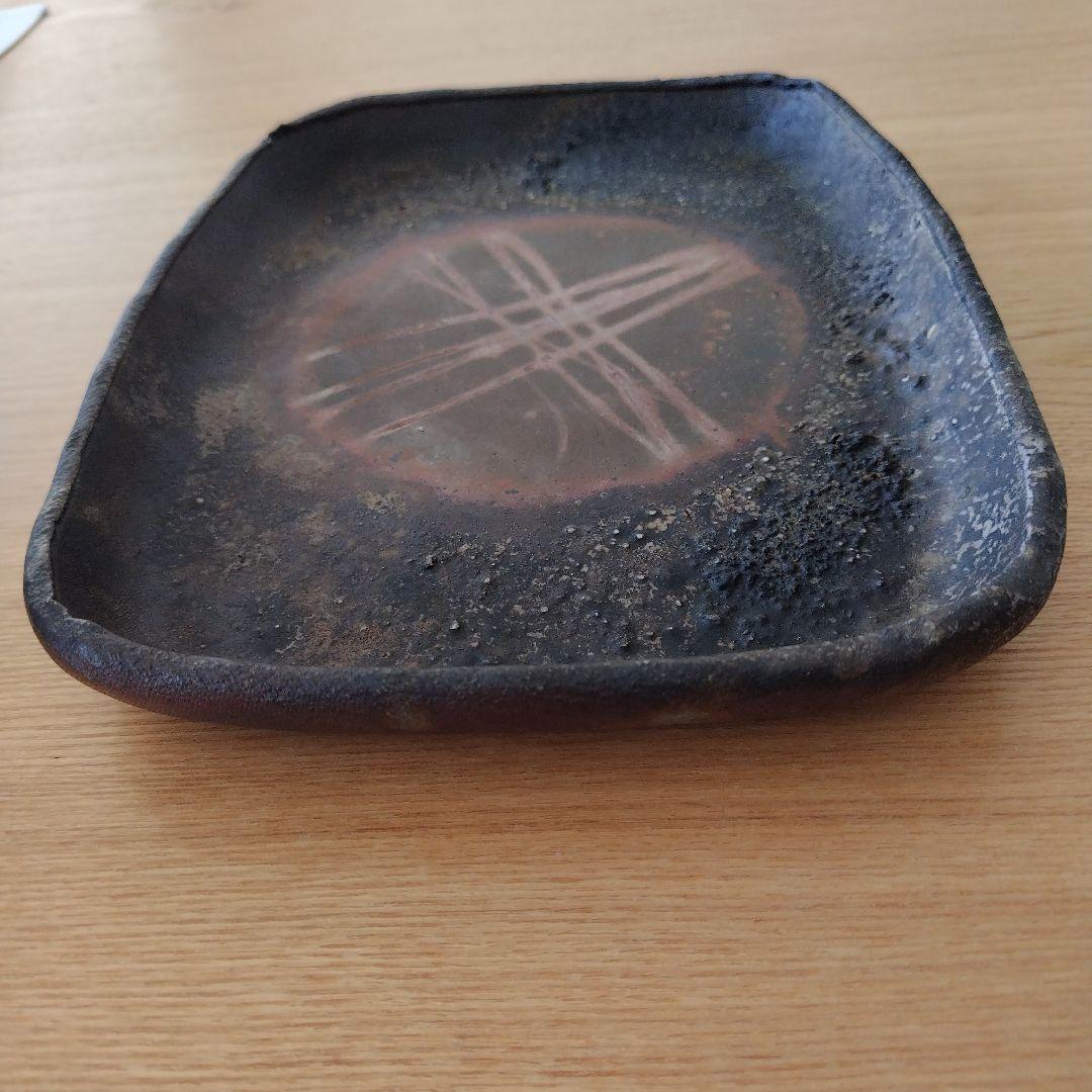 【美品】備前焼　長方形皿 作家物　竹崎典泰先生