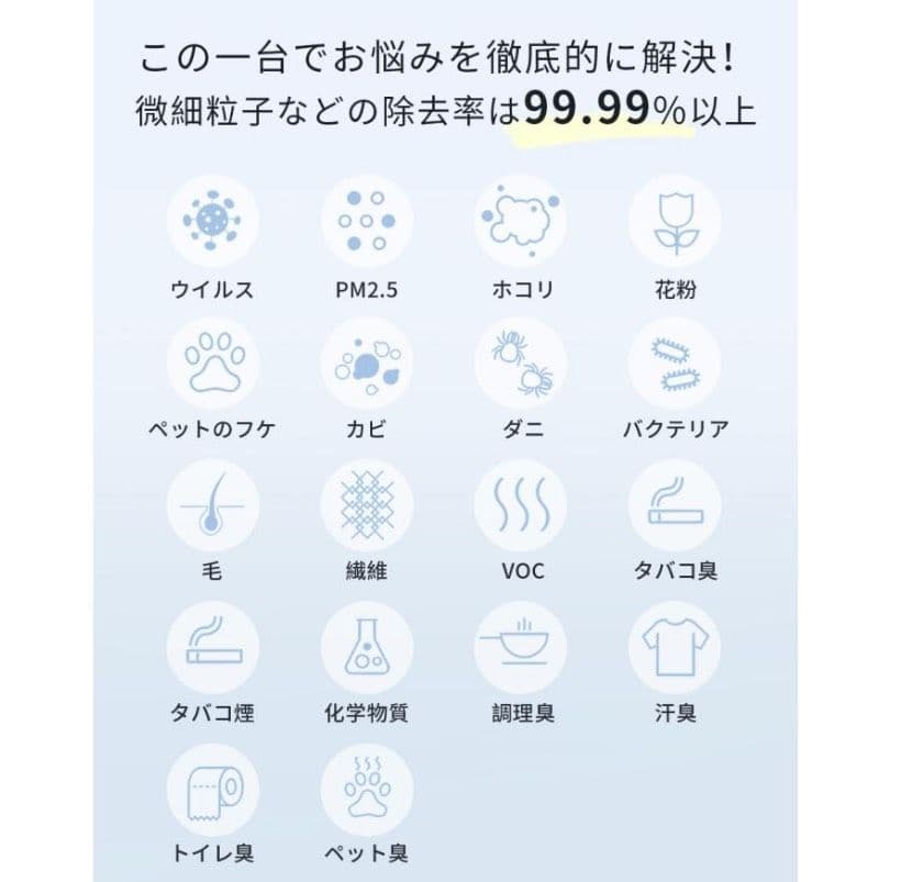 空気清浄機 超静音 25畳対応 除菌マイナスイオン浄化