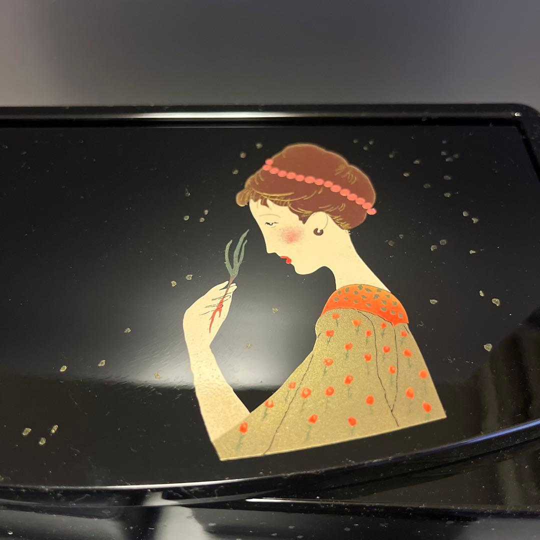 漆器　化粧品箱　竹久夢二