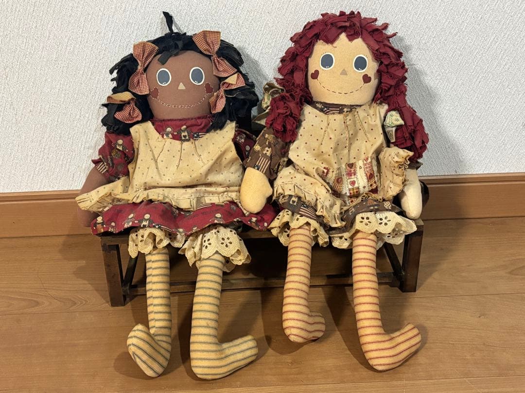 カントリードール 人形 アンティーク ハンドメイド セット 椅子付 海外風