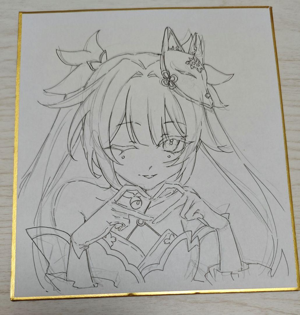 崩壊スターレイル　花火　手描き　色紙　イラスト