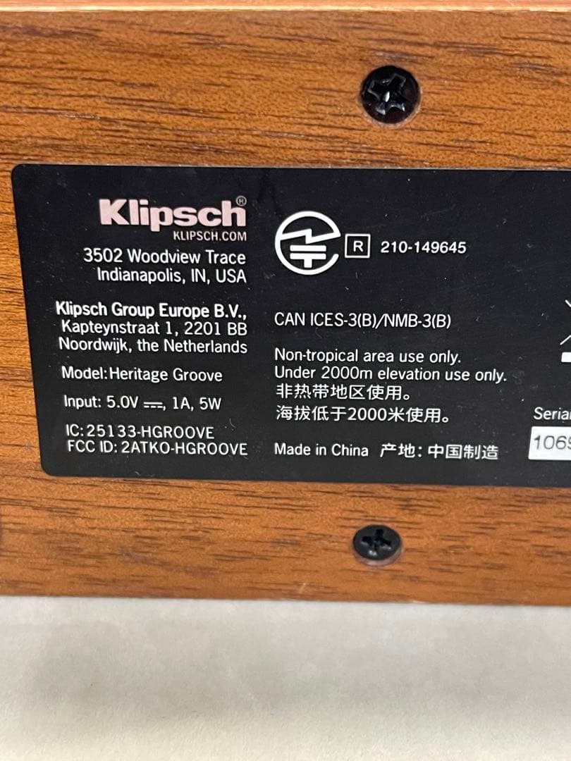 Klipsch クリプシュ　ワイヤレススピーカー　Heritage Groove