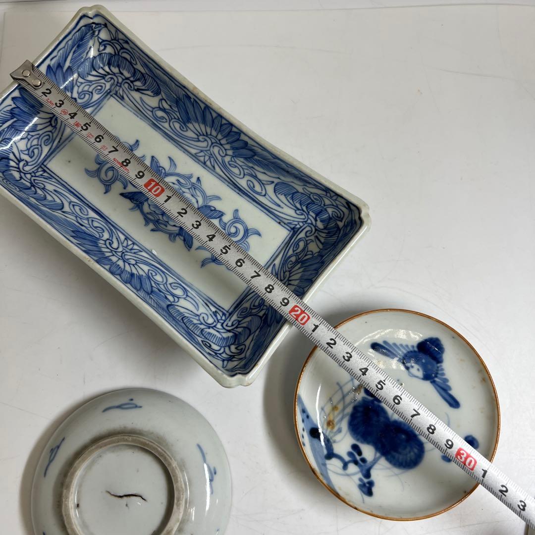古伊万里　蛸唐草中皿、染付皿等　東Y8-0403④