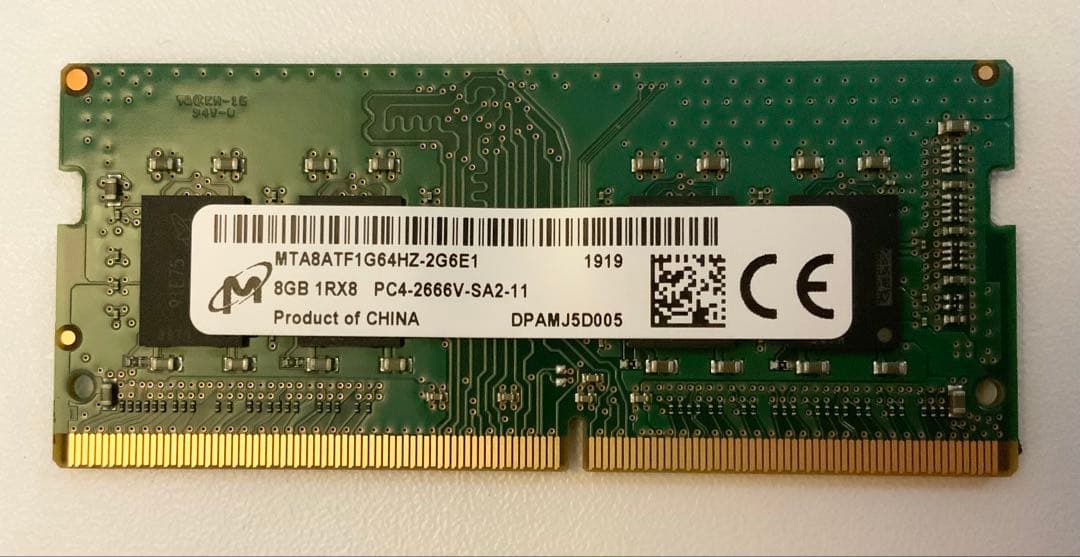 Micron 8GB 2枚 計16GB DDR4-2666 ノートPC用メモリ