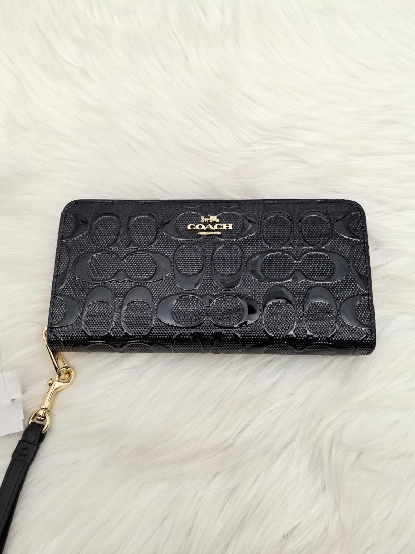 COACH コーチ 長財布 エンボス ブラック