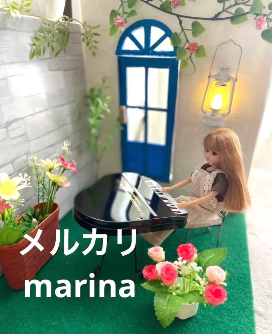 ピアノ　ガーデン　ハンドメイド　ドールハウス