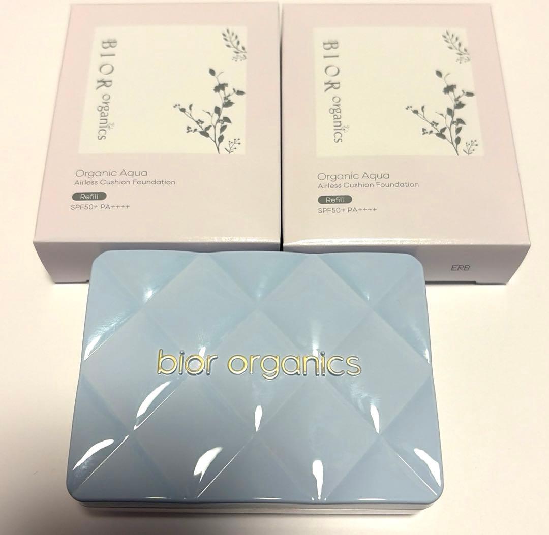 美品 BIOR organics 美容液ファンデーションリフィル&パフ2個セット