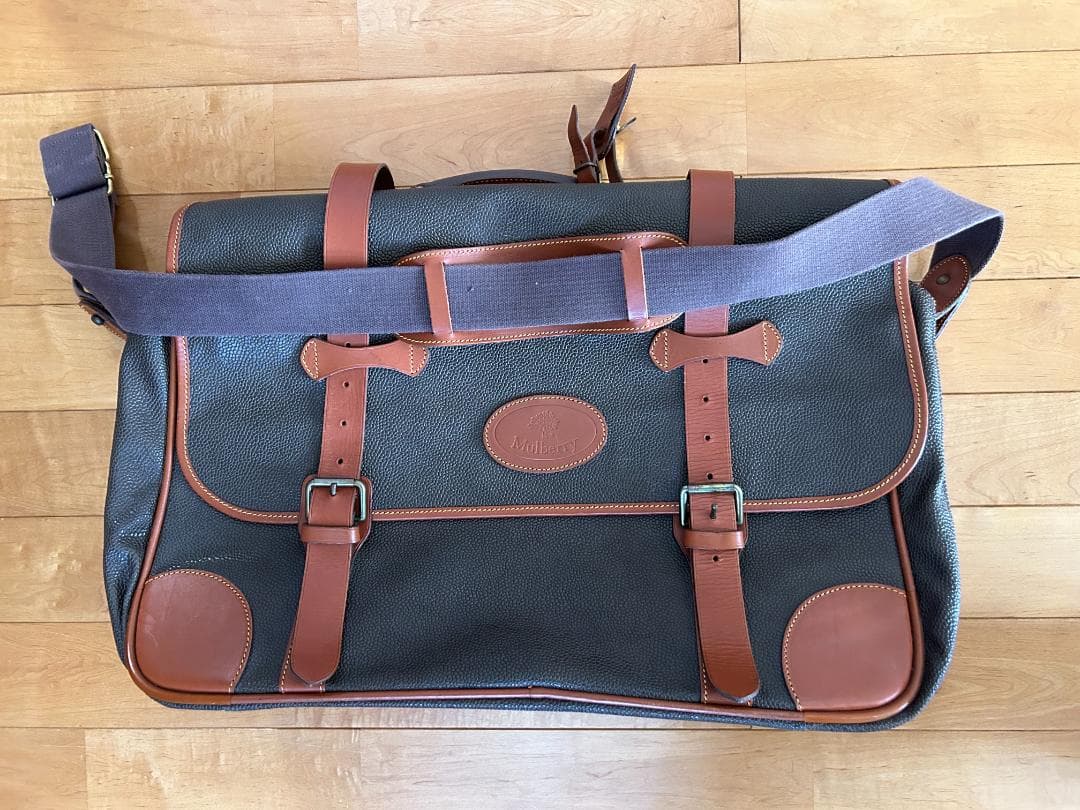 【値下げ】　Mulberryマルベリー　シボ革　レザー　トラベルバックイタリア製
