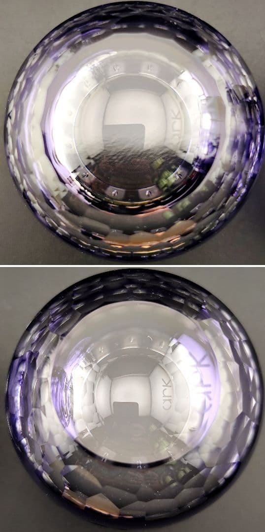【未使用】定価63000円 柴崎信太郎「紫の貴婦人」半酒器揃（江戸切子、薩摩切子