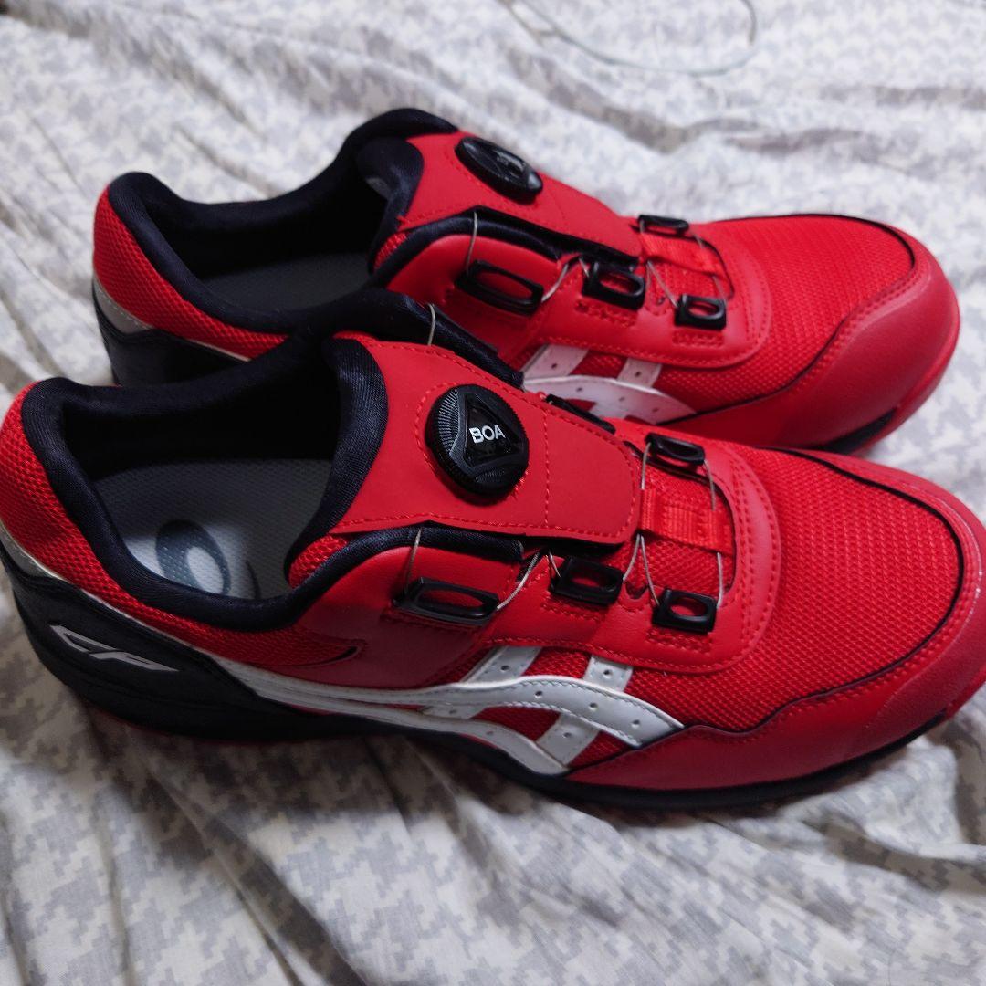 新品ASICS BOAシステム安全靴 レッド