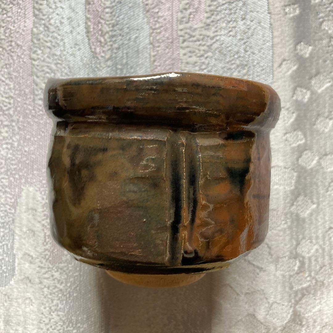 //ラン// 佐々木八十二　黒織部茶碗2脚セット　瑞光窯　￼