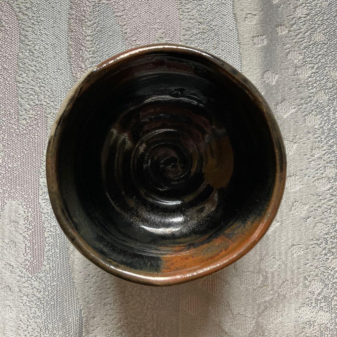 //ラン// 佐々木八十二　黒織部茶碗2脚セット　瑞光窯　￼