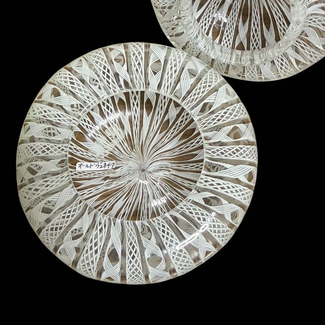 《入手困難》アンティーク オールドヴェネチアンガラス 金色装飾小物入れ 菓子器