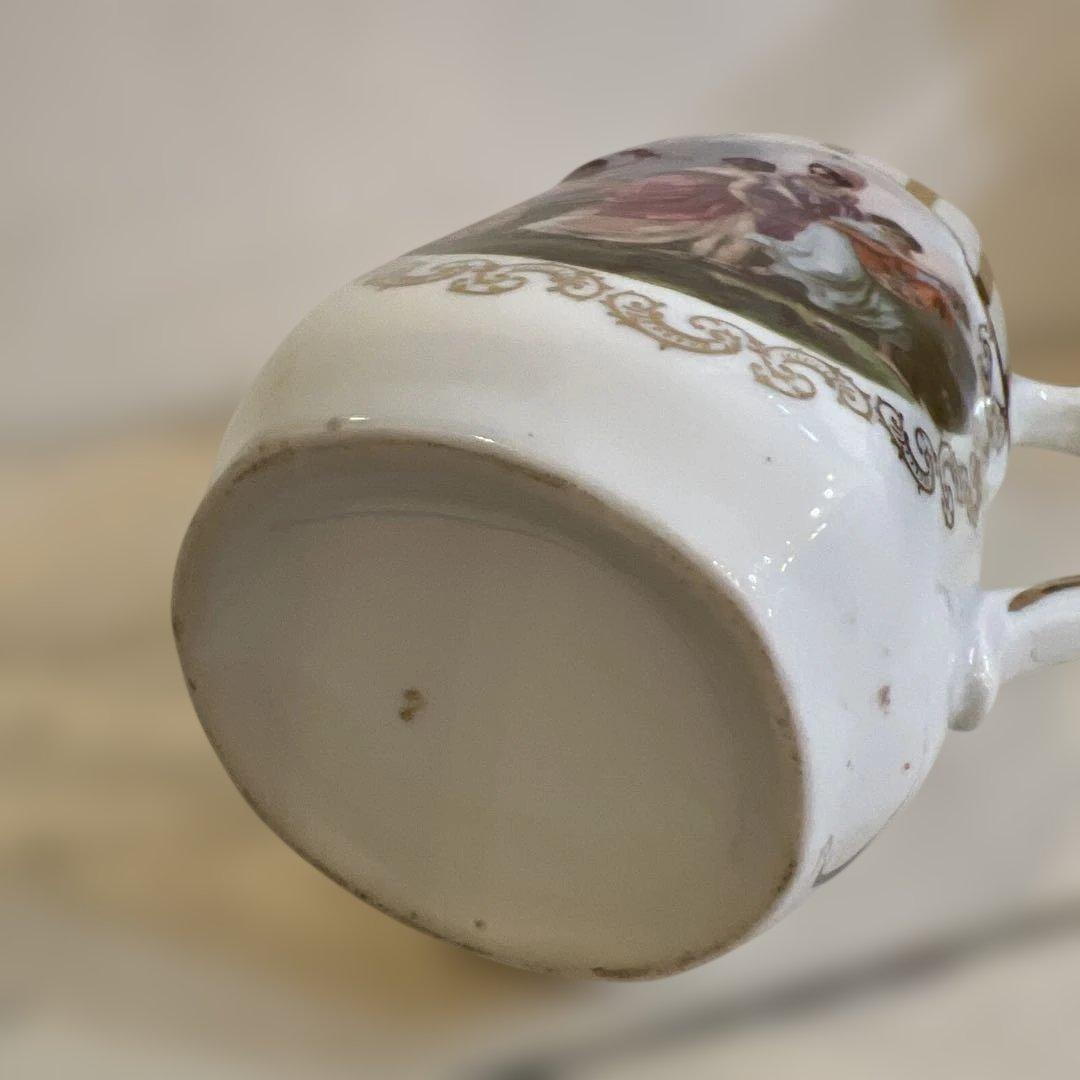 ヴィンテージ古典的な女性像の陶磁器ピッチャー２点セット