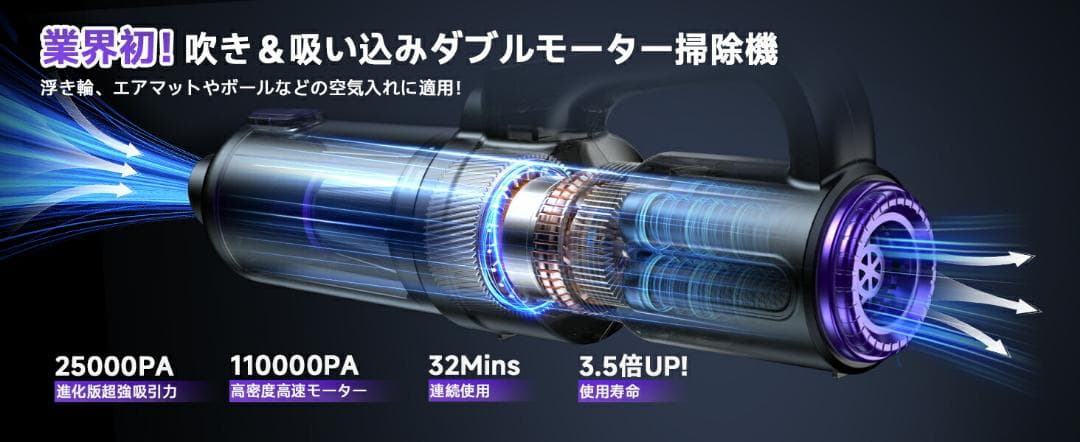 スティック掃除機 LED照明ライト コードレス 軽量