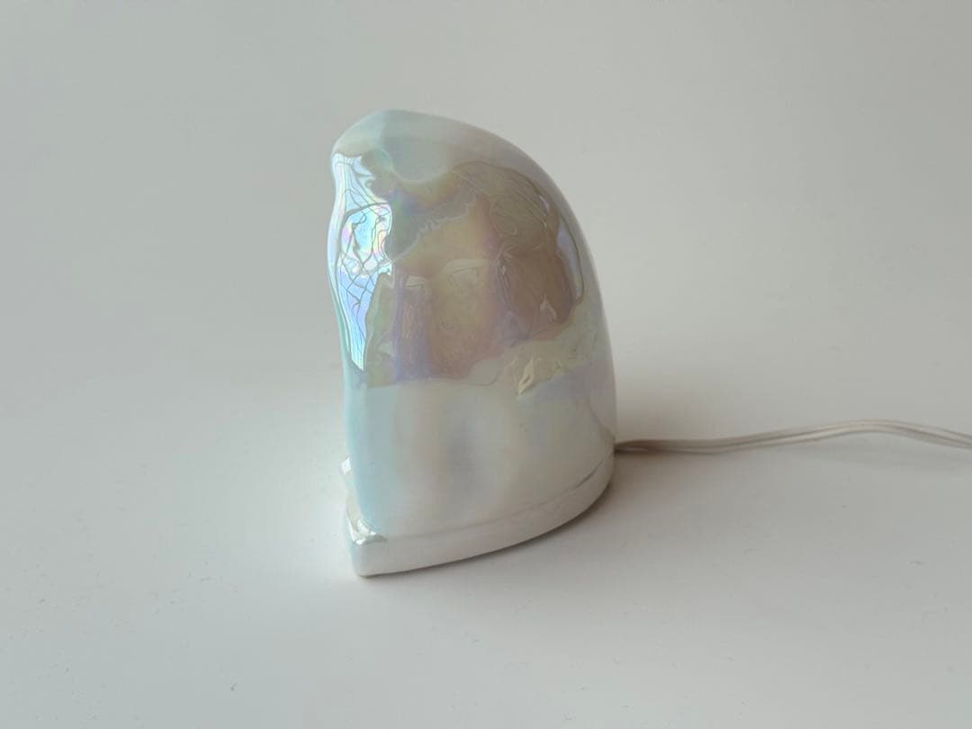 昭和レトロ デッドストック ペンギン 氷山 ブルーライト 陶器 照明 箱付き