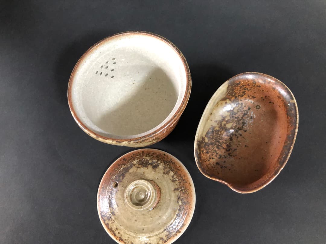 信楽焼　楽斎造　玉露茶器揃い　共箱　煎茶器　煎茶道具　茶道具