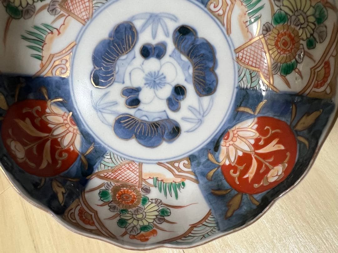 古伊万里 花文錦手 金彩 中皿 色絵金彩 工芸品 骨董 和食器 骨董 幕末 明治
