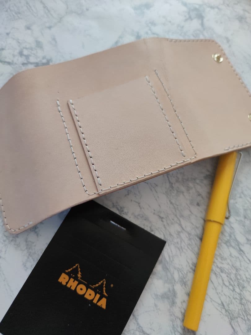 本革 ヌメ革 ロディア RHODIA メモ帳ケース レザーホルダー 生成り