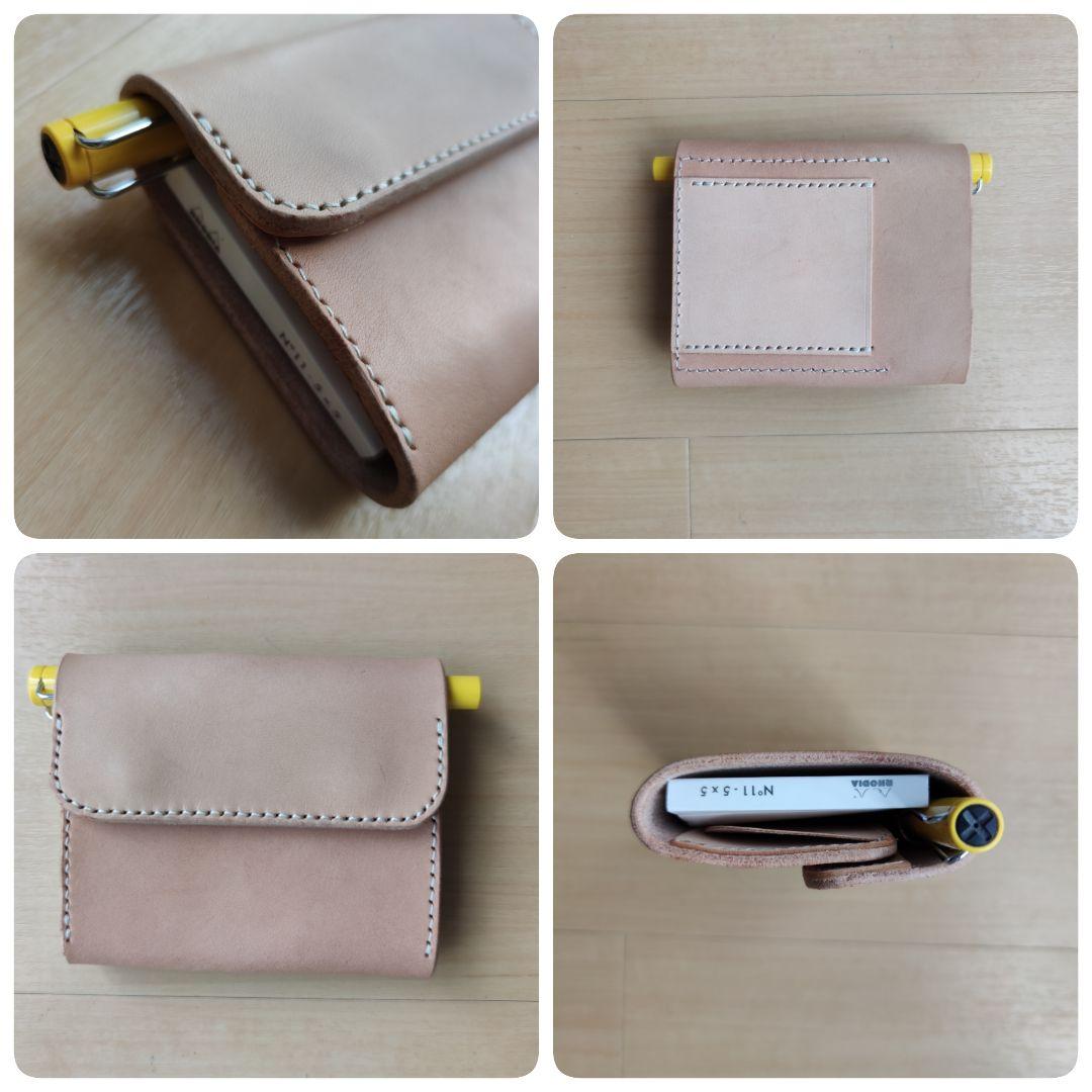 本革 ヌメ革 ロディア RHODIA メモ帳ケース レザーホルダー 生成り
