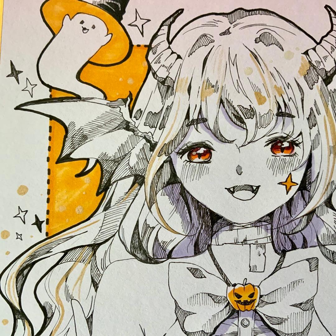 色紙原画　魔法使い　手描きイラスト　現品　オリジナル