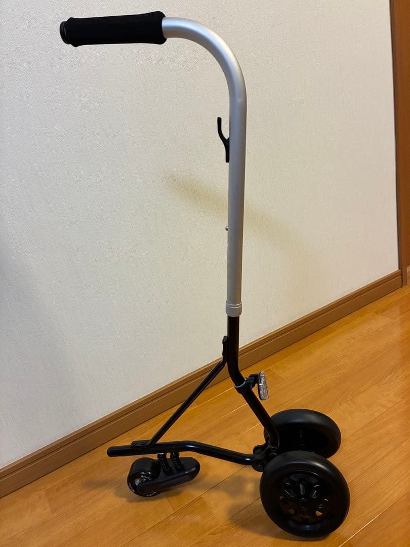 軽量歩行器 手すりなしでも楽々移動　 自立式・自動ブレーキ付きで安心(ブラック)