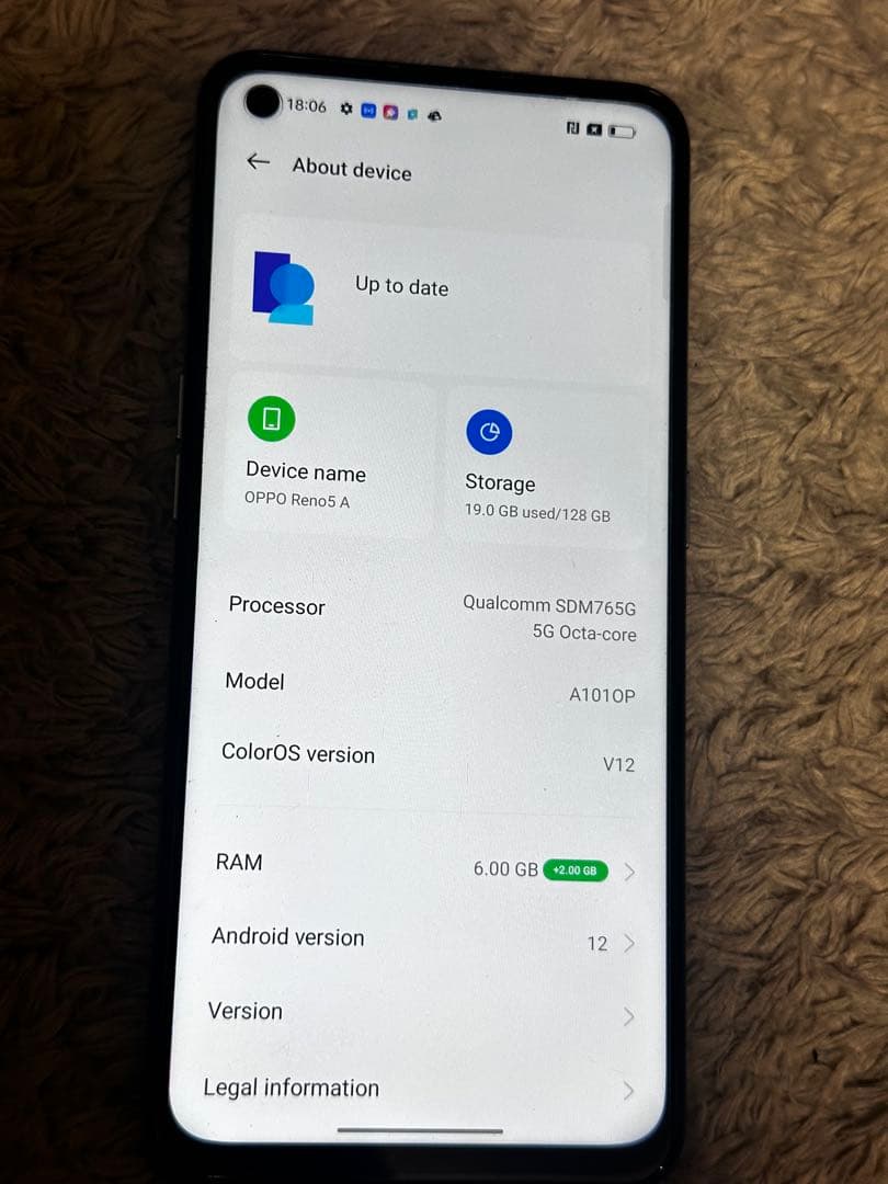 OPPO Reno5 A 128GB スマートフォン本体