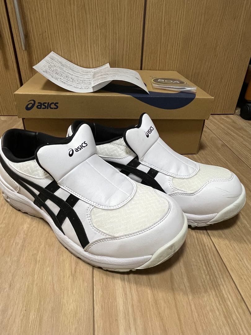 ASICS 安全靴 スリッポン ホワイト/ブラック 26.5cm