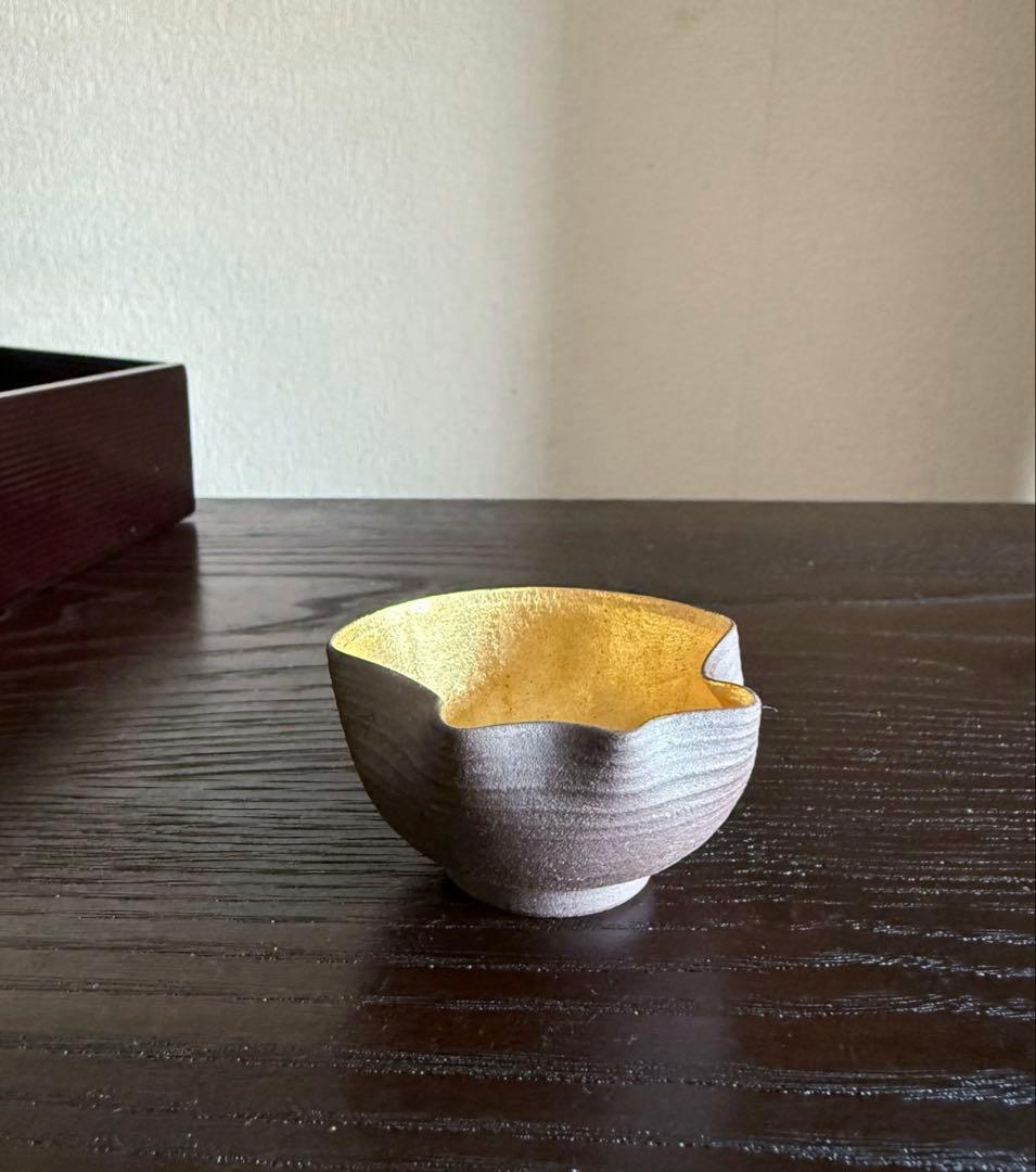 南蛮焼 酒盃揃 南蛮 金箔 瓢型 瓢箪 酒器 盃 たち吉