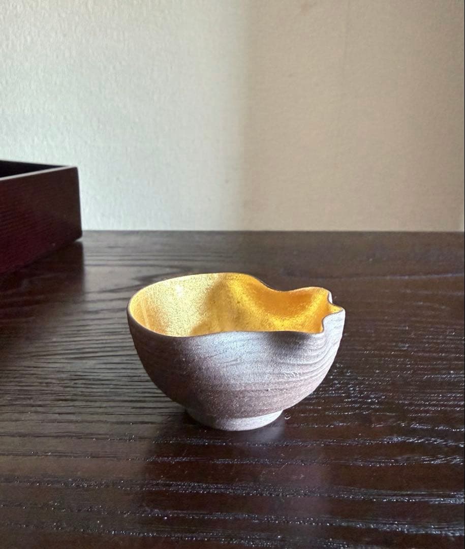 南蛮焼 酒盃揃 南蛮 金箔 瓢型 瓢箪 酒器 盃 たち吉
