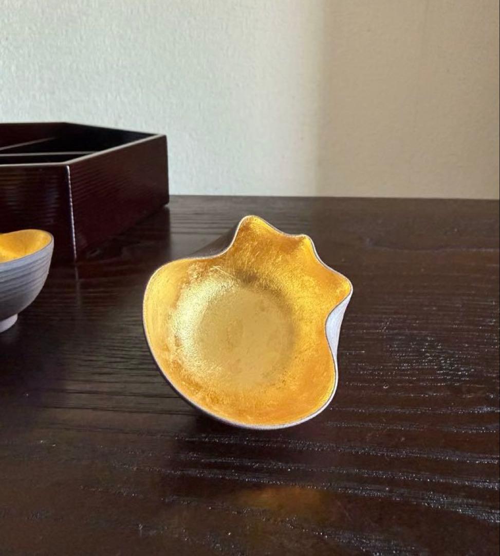 南蛮焼 酒盃揃 南蛮 金箔 瓢型 瓢箪 酒器 盃 たち吉
