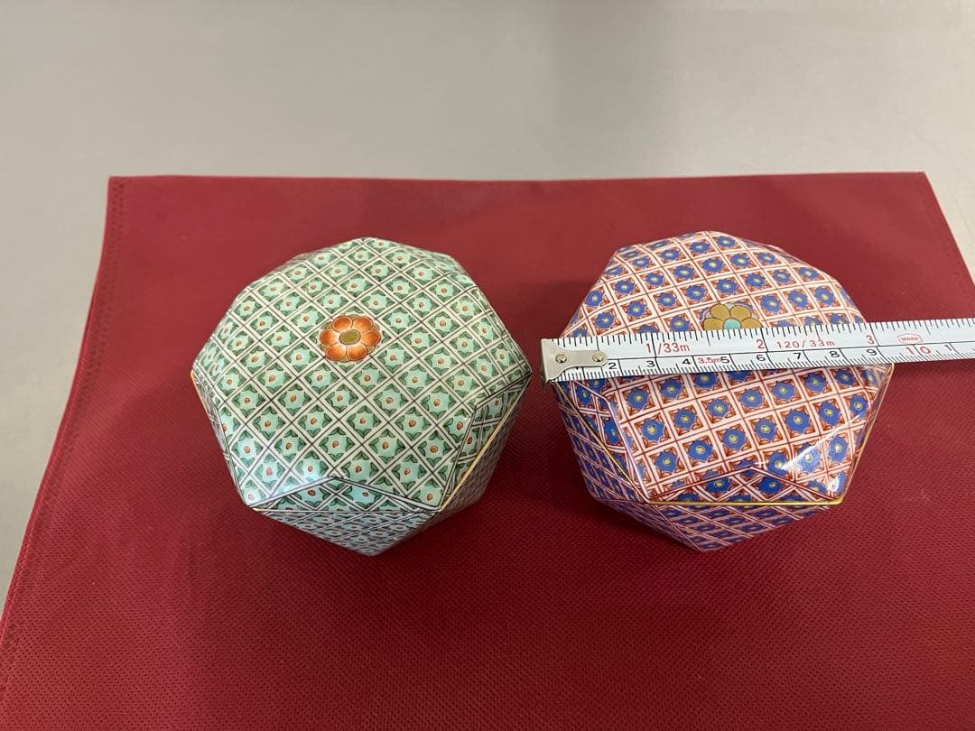 深川製磁 蓋付き六角小鉢 2点セット 金彩 和柄 菓子器 有田焼