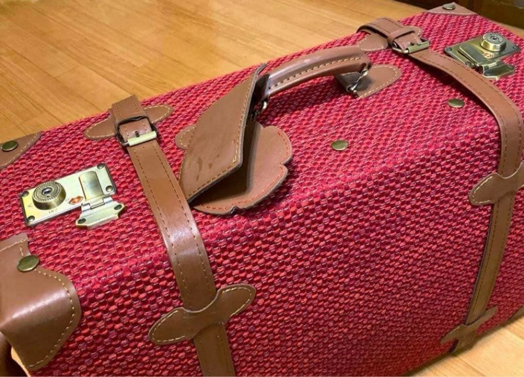 HANAism赤 可愛いトランク型キャリーケースキャリーバッグ卒業旅行中型M