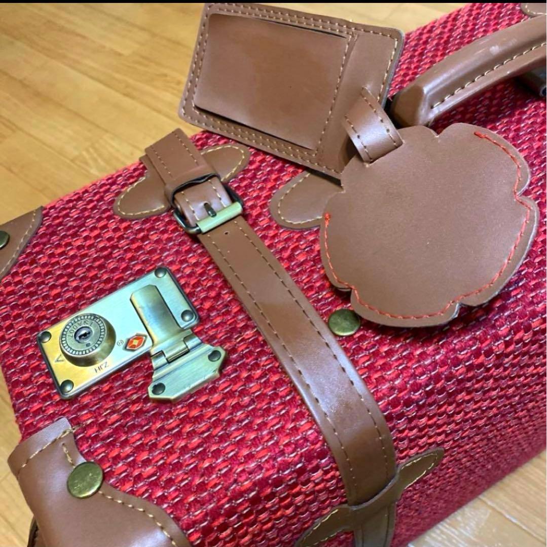 HANAism赤 可愛いトランク型キャリーケースキャリーバッグ卒業旅行中型M