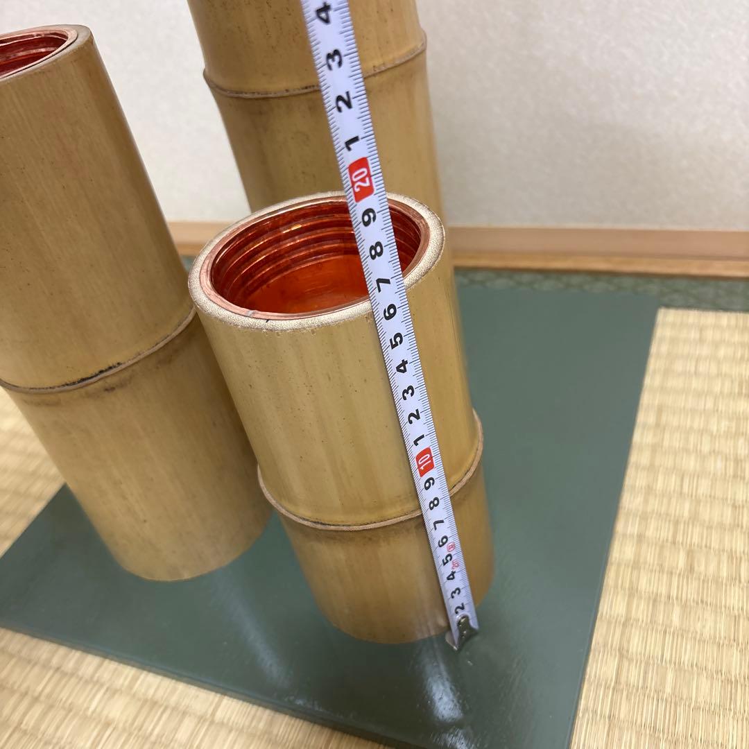 80 短三管筒　3本セット　竹製　華道　生花　格花　花器　水仙