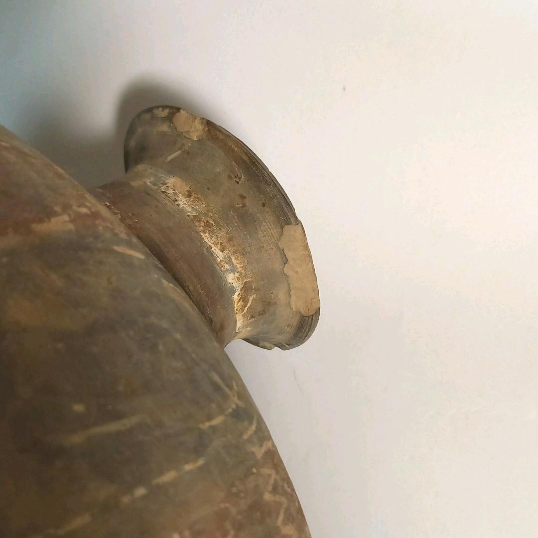 中国陶磁器　中国古代　土器　壺　発掘　前漢　灰陶加彩