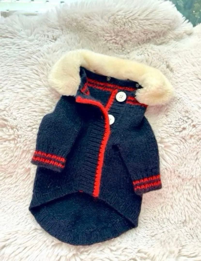美品❣️fifi&romeo フェイクファー付きカーディガン（被りタイプ）Mサイズ