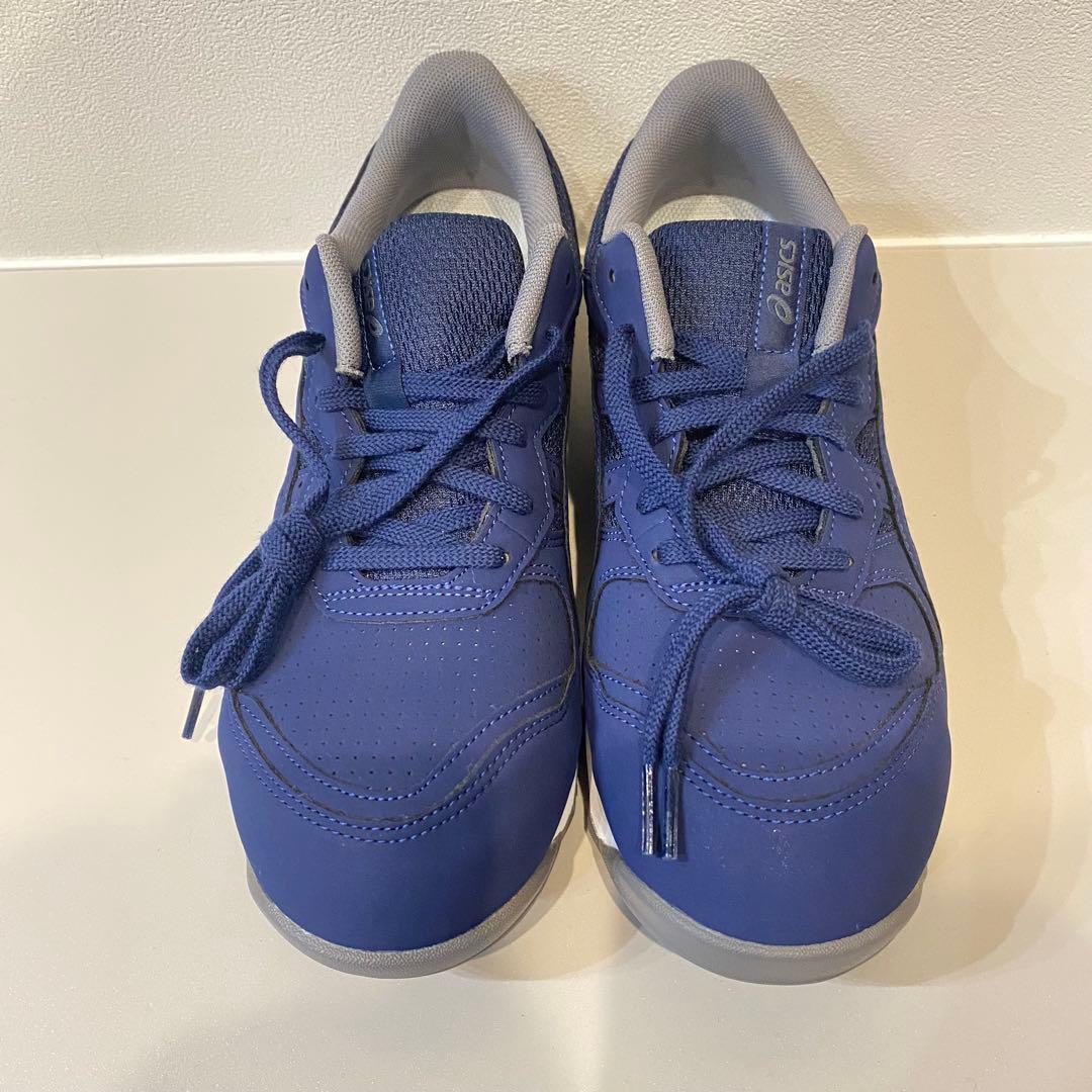 【新品】asics 安全靴 25.5 スニーカータイプ スエード ネイビー