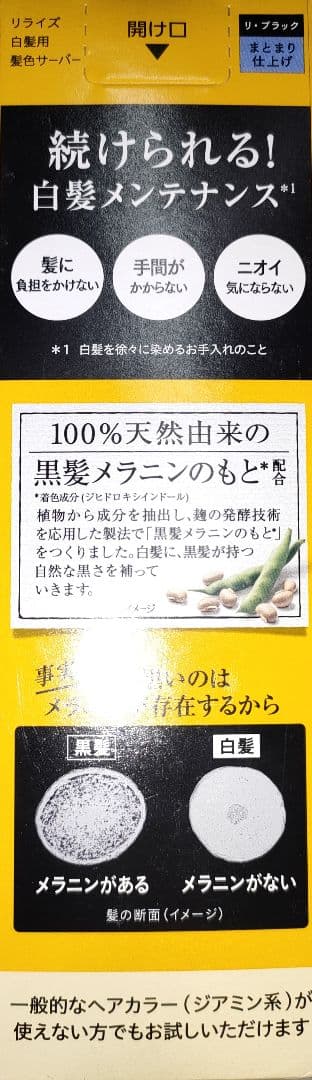 【2本】 リライズ　白髪用髪色サーバー　リ・ブラック　まとまり仕上げ　つけかえ用