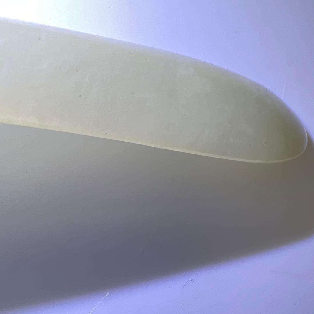 中国古玩　白砡如意形筆架　17g/約12.5㎝　東Y8-0310☆2F