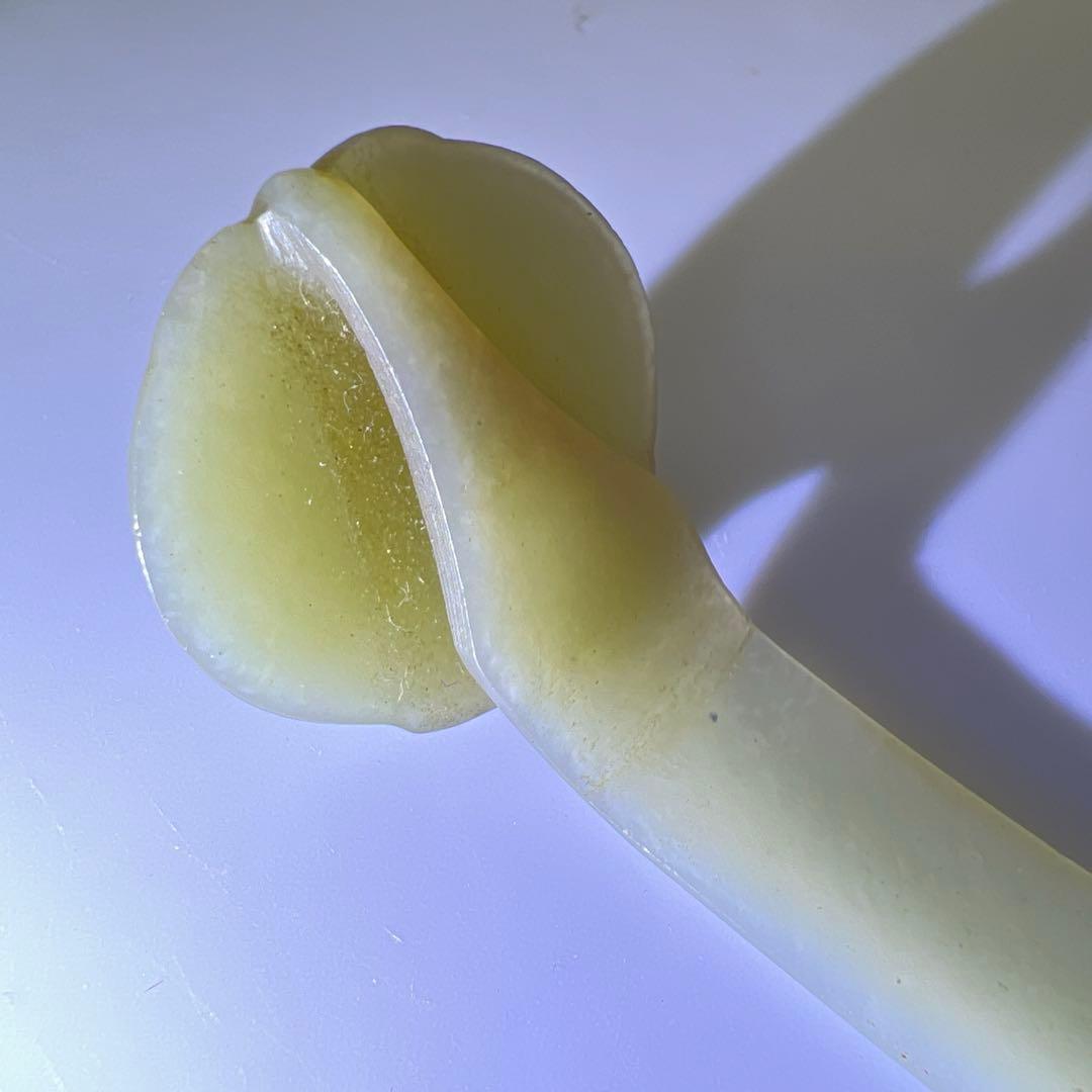 中国古玩　白砡如意形筆架　17g/約12.5㎝　東Y8-0310☆2F