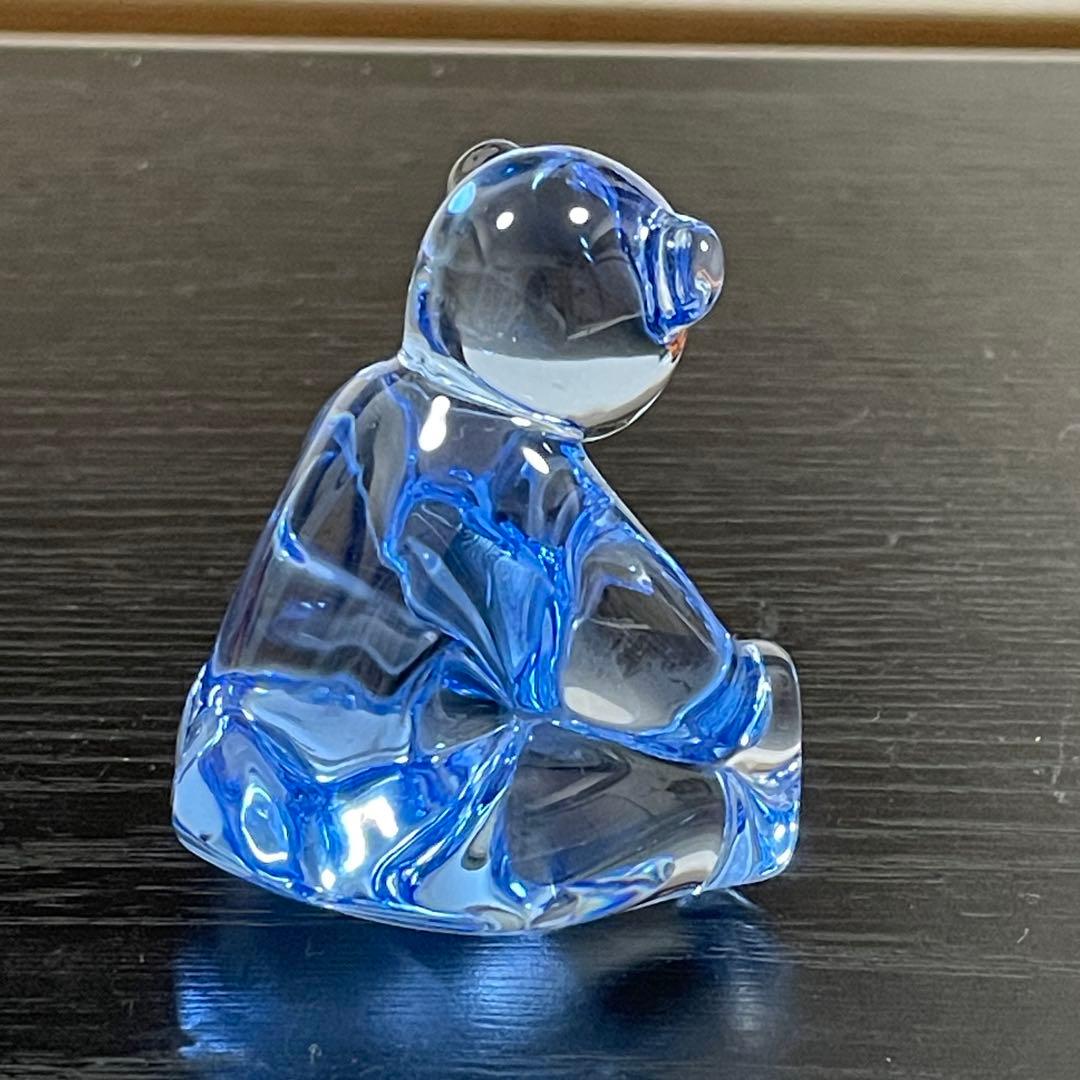 Baccarat フィギュリン　テディベア　クリスタル　ブルー