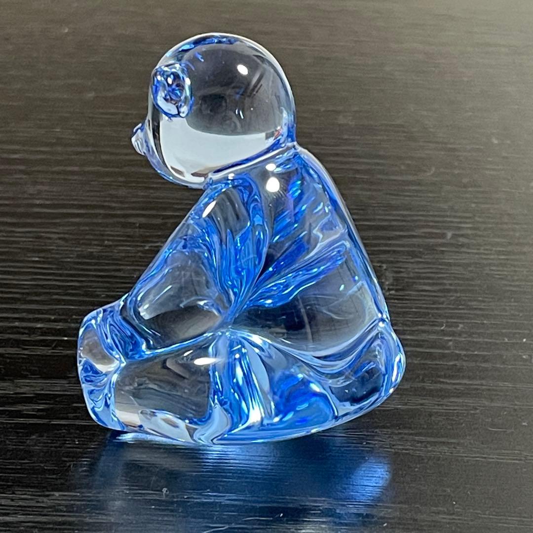 Baccarat フィギュリン　テディベア　クリスタル　ブルー